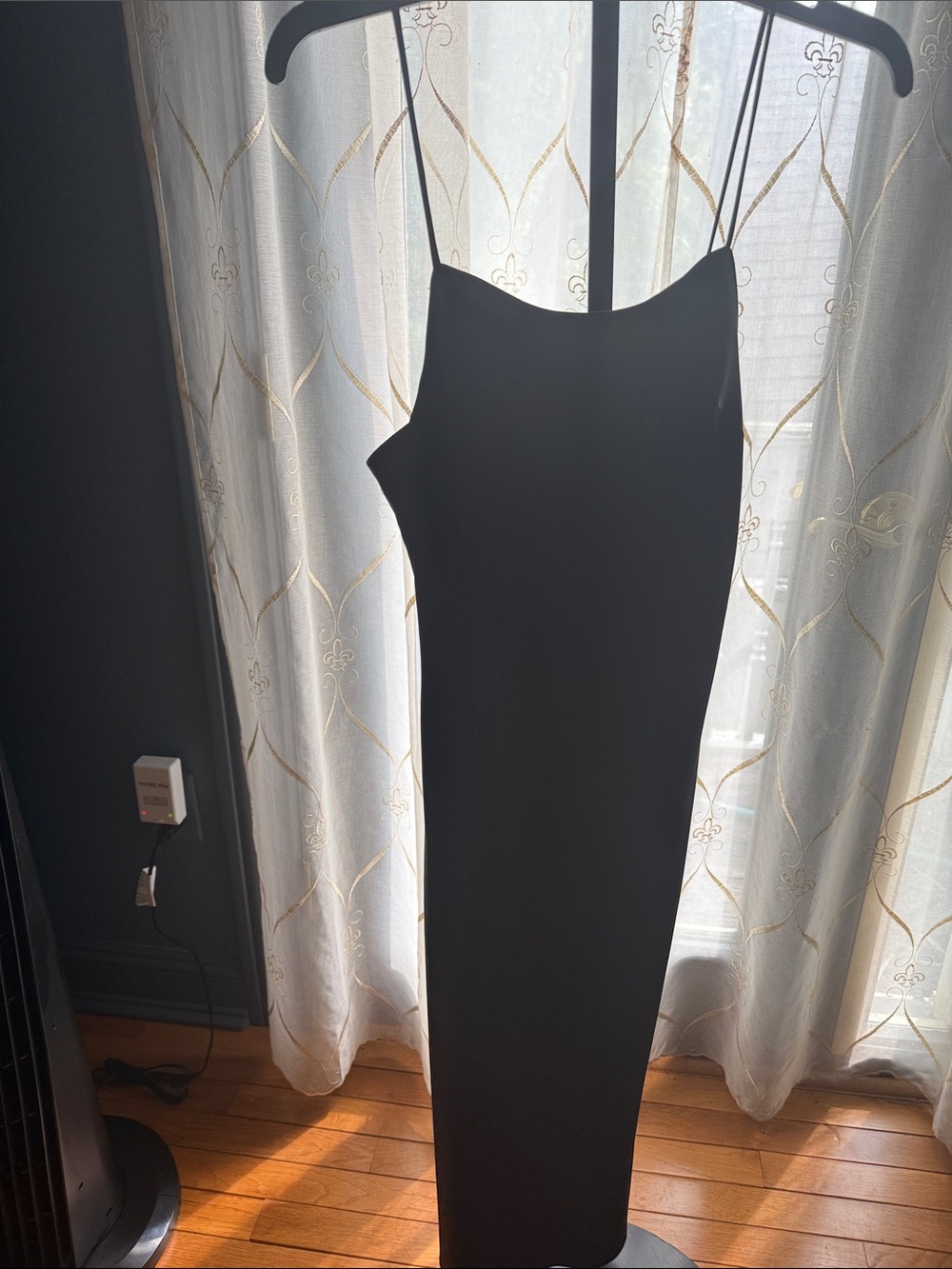 Topshop Black Satin Maxi Slip Dress NWOT
